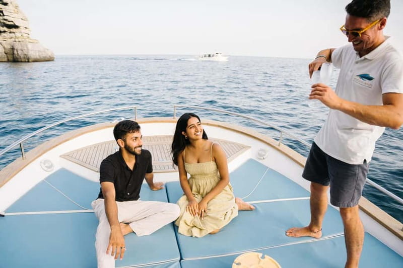 Amalfi Coast Private Sunset Cruise - Itinerary A: Positano or Praiano along la Gavitella, Marina di Praia, and Fiordo di Furore